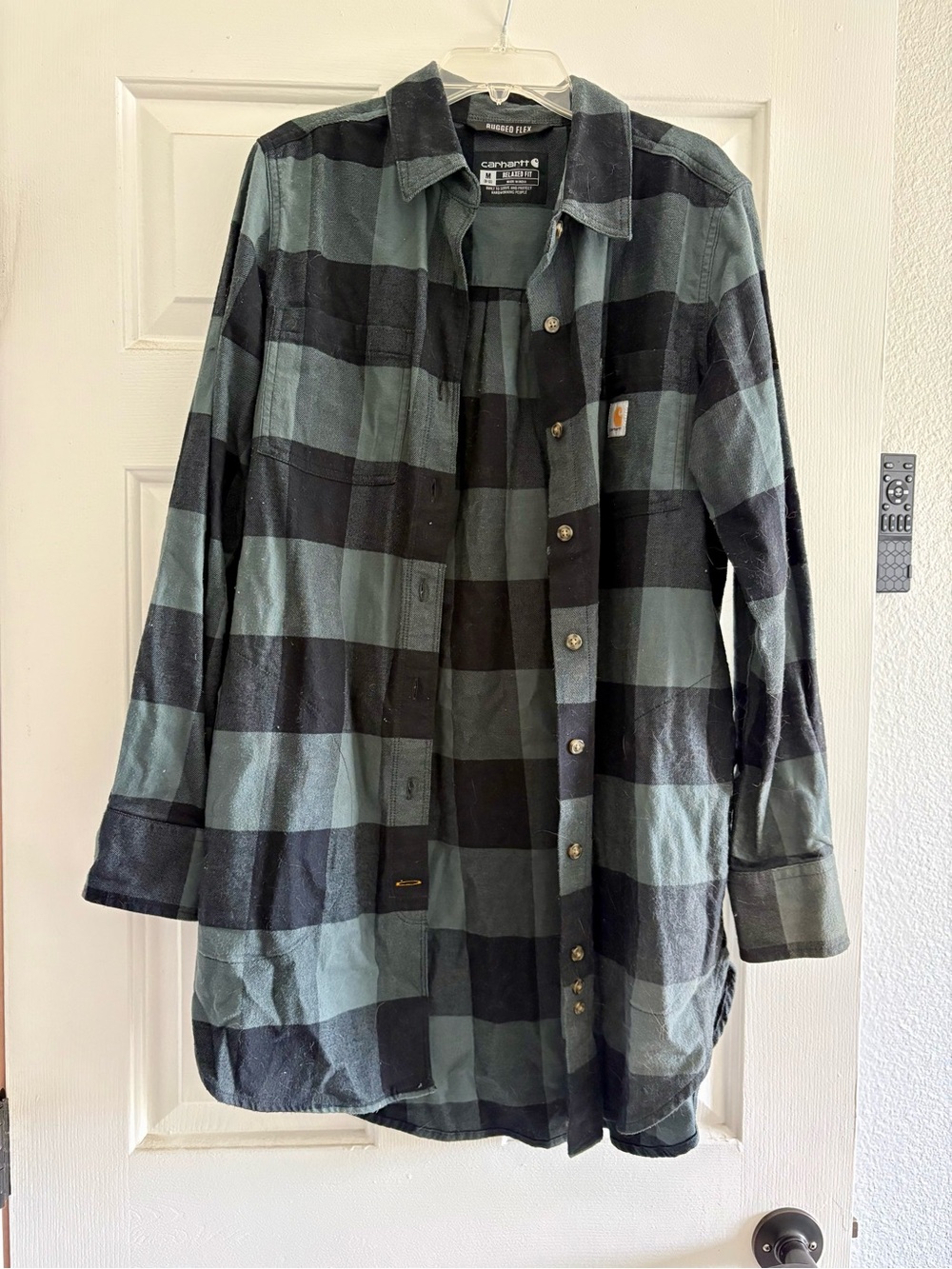 Carhartt Black & Green Plaid Button-Down Shirt Jacket